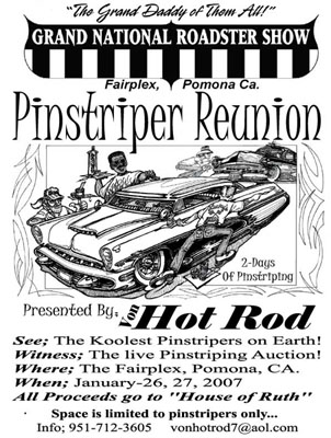HOT ROD SURF will be attending The Von Pinstriper Reunion at the Grand